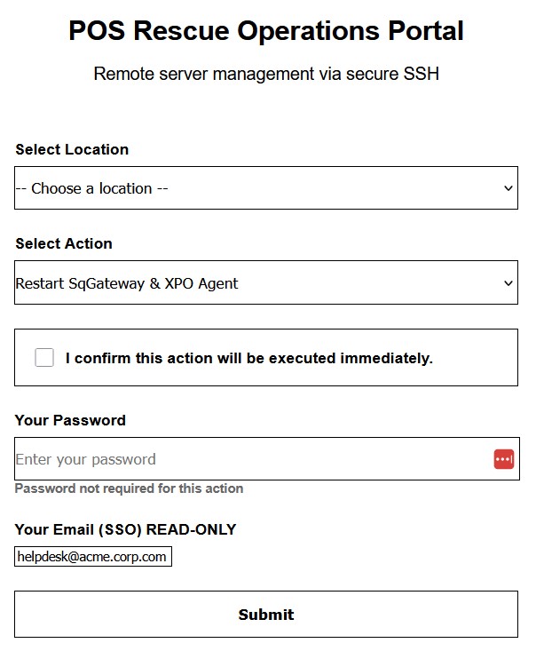 IT Ops Portal Interface